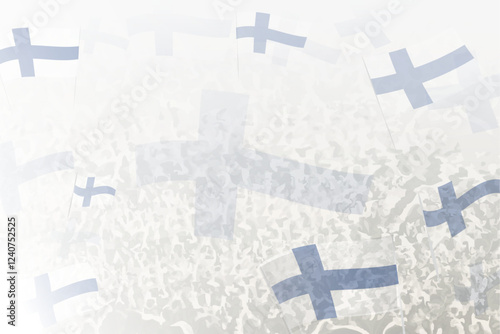 Celebratory Crowd with Finland Flags Background