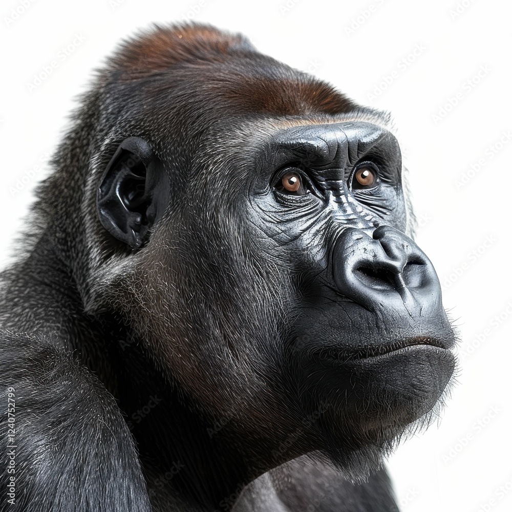 Obraz premium Close-up of a majestic gorilla's face.