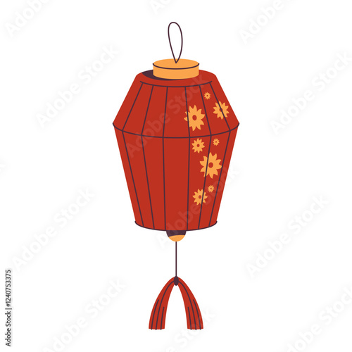 CNY icon or Chinese lantern isolated. Vector sign of China lamp or Asian garland for eastern new year celebration. Holiday and festive decoration. Traditional festoon for China town. Postcard, clipart