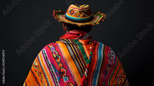 A man in a traditional Peruvian poncho, representing the cultural pride and heritage of South American indigenous groups.