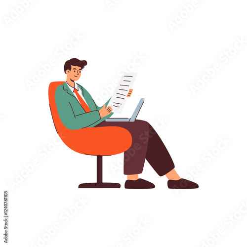 A smiling businessman gestures invitingly from behind a podium