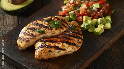 Grilled Chicken Breast with Avocado Salsa - A Flavorful and Healthy Meal photo