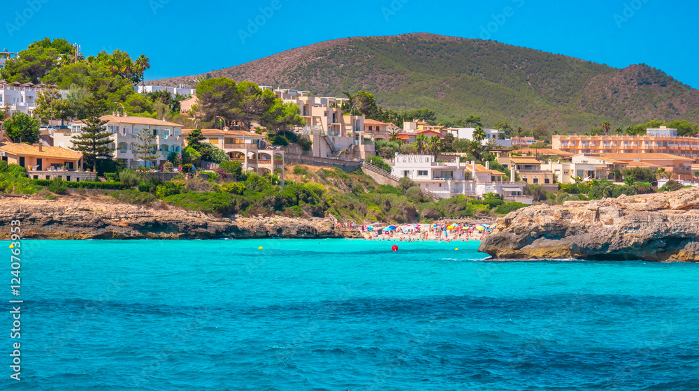 Cala Mendia, Manacor Sea Coast, Mediterranean Sea, Mallorca, Balearic Islands, Spain, Europe Cala Mendia, Manacor Sea Coast, Mediterranean Sea, Mallorca, Balearic Islands, Spain, Europe