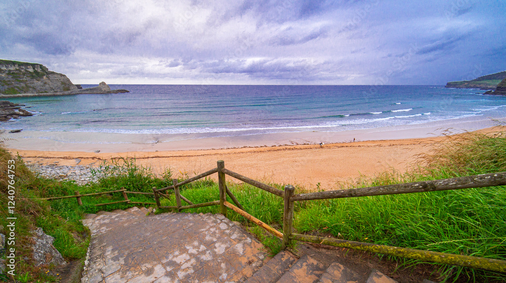 Langre Beach, Langre, Ribamontán al Mar, Trasmiera Comarca, Cantabrian Sea, Cantabria, Spain, Europe Langre Beach, Langre, Ribamontán al Mar, Trasmiera Comarca, Cantabrian Sea, Cantabria, Spain, Europe