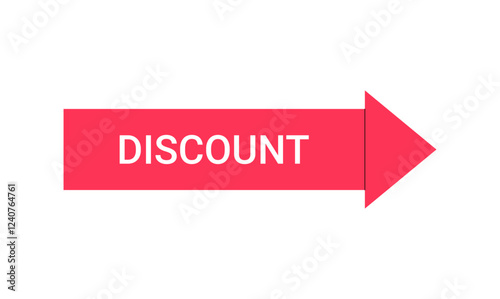 Free Download Red Discount Arrow Sign In Flat Vector Illustration Symbolizing Sales Promotion, Special Offers, And Price Reduction, Isolated On White Background - GFXLoad