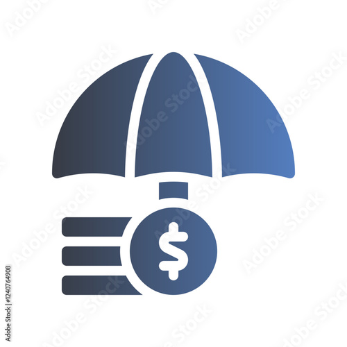 wealth flat gradient icon