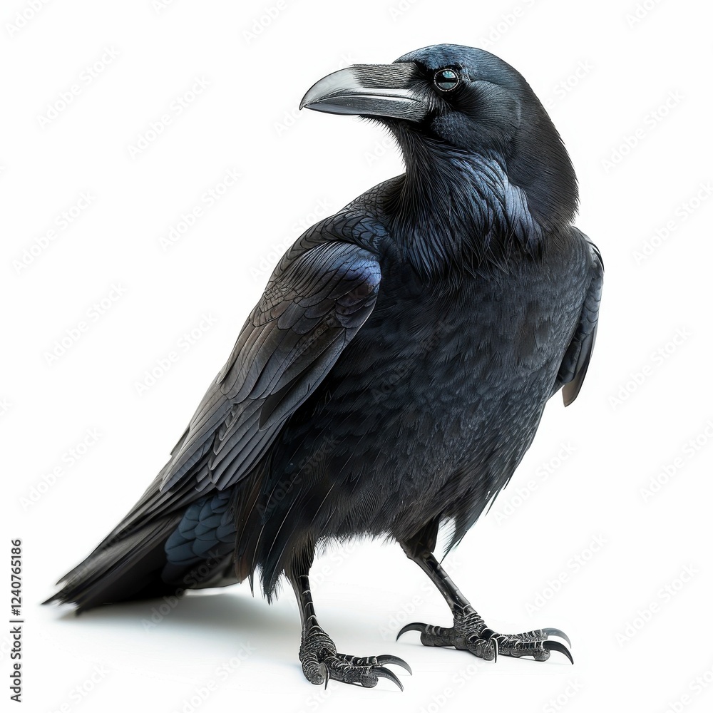 Fototapeta premium A sleek raven perched gracefully.