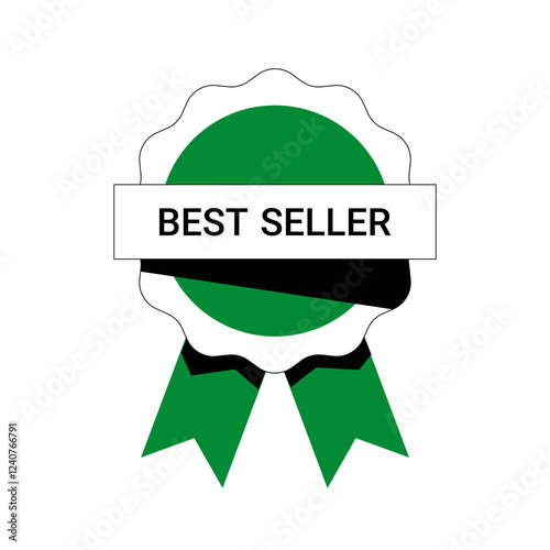 Best Seller Badge In Flat Vector Illustration Symbolizing Popularity, High Demand, And Top Rated Products, Isolated On White Background