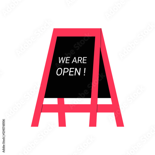 Open Sign Board In Flat Vector Illustration Symbolizing Store Opening, Business Hours, And Customer Availability, Isolated On White Background