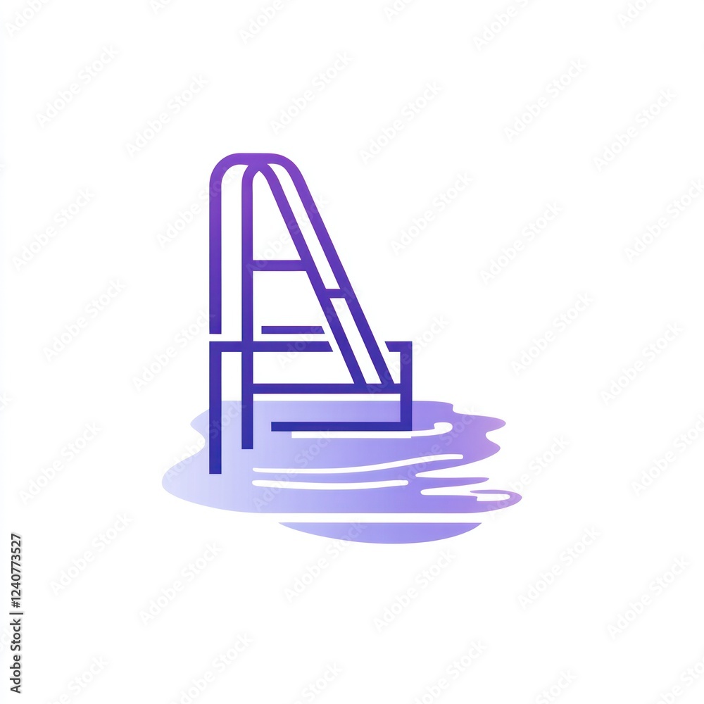 Pool ladder, summer, water, recreation, relaxation, blue, gradient, icon, safety, website Pool ladder, summer, water, recreation, relaxation, blue, gradient, icon, safety, website