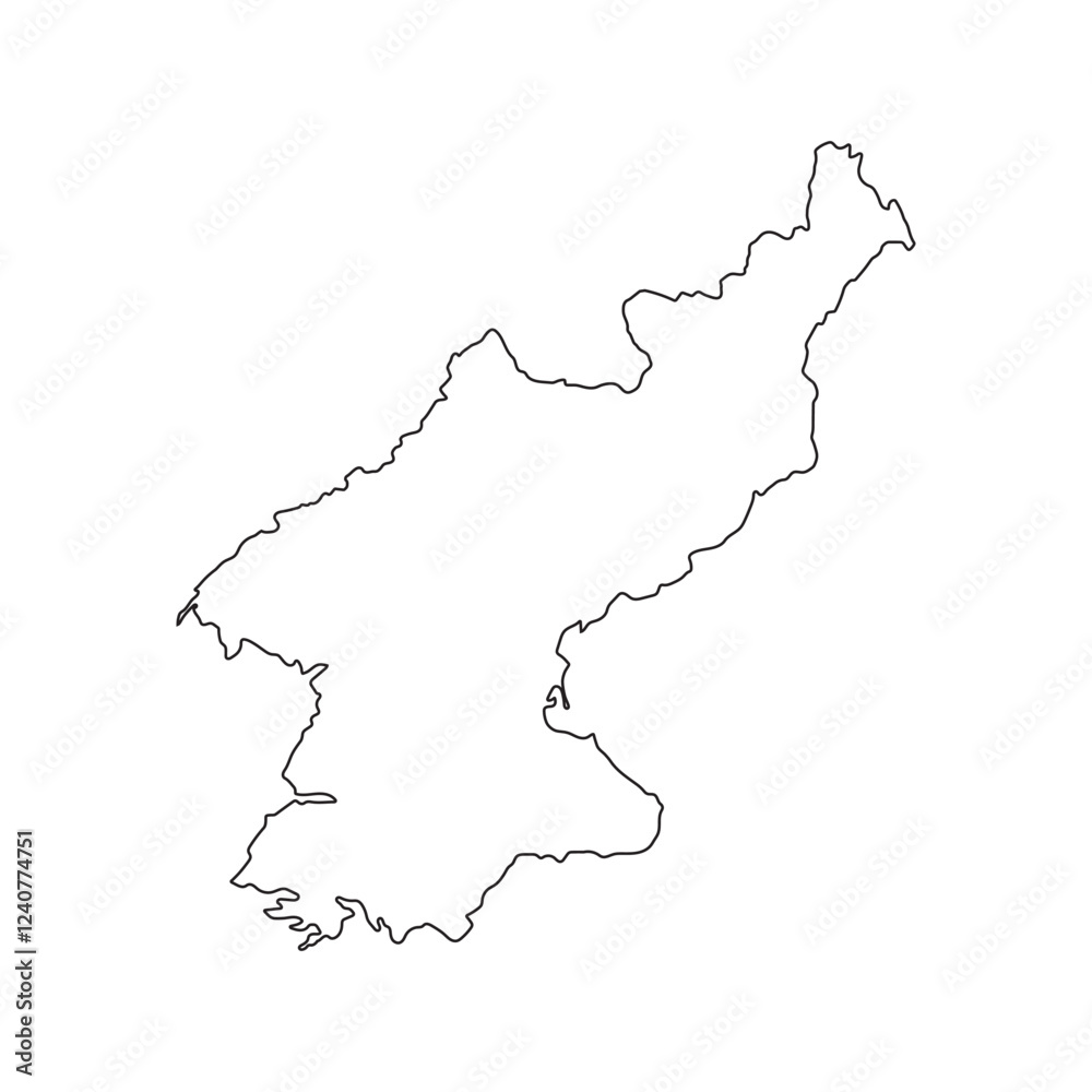 Obraz premium North Korea Map Icon