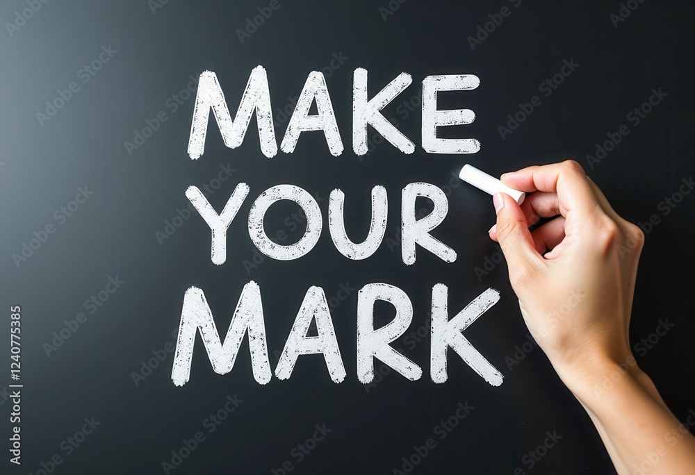 Make Your Mark: Handwriting 'Make Your Mark' on a Blackboard with White Chalk Motivational quotes best for wall art or print Make Your Mark: Handwriting 'Make Your Mark' on a Blackboard with White Chalk Motivational quotes best for wall art or print