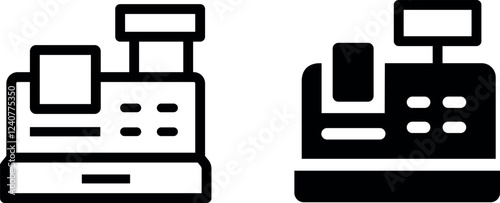 "Modern Cash Register Vector Icon Set for Retail & Payment Designs"