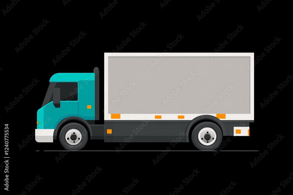 Modern Flatbed Truck Illustration: A Simple and Stylish Design for Transportation Modern Flatbed Truck Illustration: A Simple and Stylish Design for Transportation