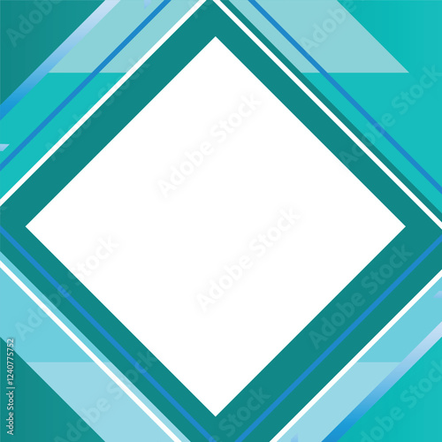 Abstract Twibbon Blue Geometric Frame with Transparent Background for Digital Designs