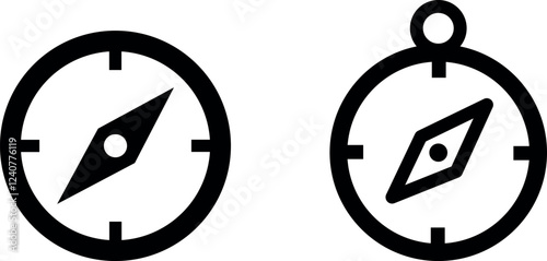 "Precise Compass Vector Icon Set for Navigation & Adventure Designs"