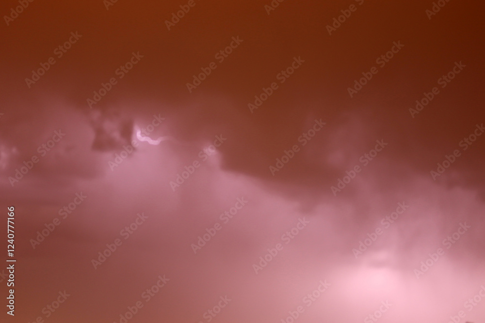 Obraz premium Lightning flash in the night sky, texture and background