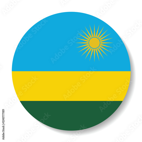 Free Download Flag of Rwanda. Flag icon. Standard color. Round flag. Computer illustration. Digital illustration. Vector illustration. - GFXLoad