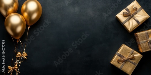 Elegant Gold Balloons and Gifts for Festive Celebrations