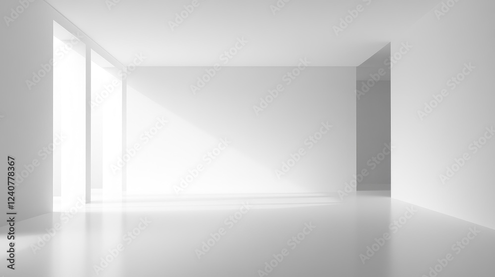 Fototapeta premium A wide-screen white gradient with a blurred backdrop, offering a sleek, minimal background with plenty of space for contemporary designs.