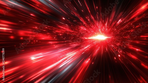 Dynamic red speed burst with glowing energy light streaks in motion