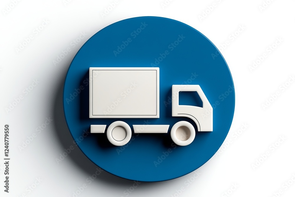 Stylish 3D Truck Icon, Perfect for Delivery Services, Logistics, and Transportation Stylish 3D Truck Icon, Perfect for Delivery Services, Logistics, and Transportation
