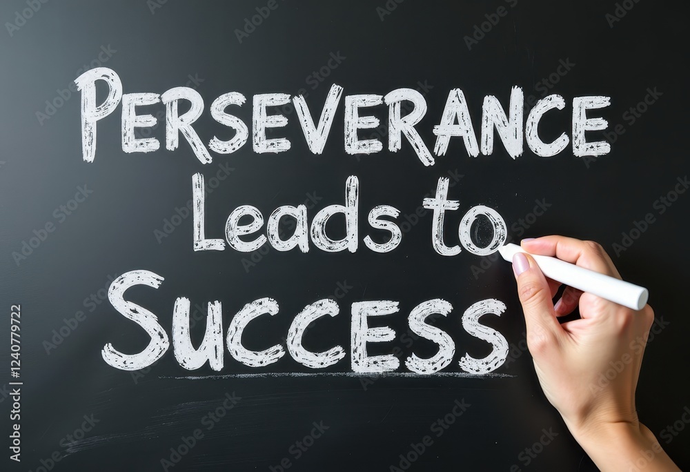 Perseverance Emblazoned: White Chalk Writes Success Lies Ahead Against Blackboard Backdrop Motivational quotes best for wall art or print Perseverance Emblazoned: White Chalk Writes Success Lies Ahead Against Blackboard Backdrop Motivational quotes best for wall art or print