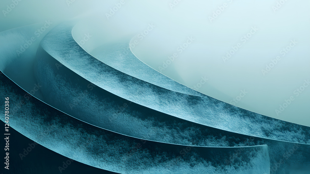 Obraz premium A minimalist teal design with subtle textures and smooth gradients, providing a calm and sophisticated modern feel.