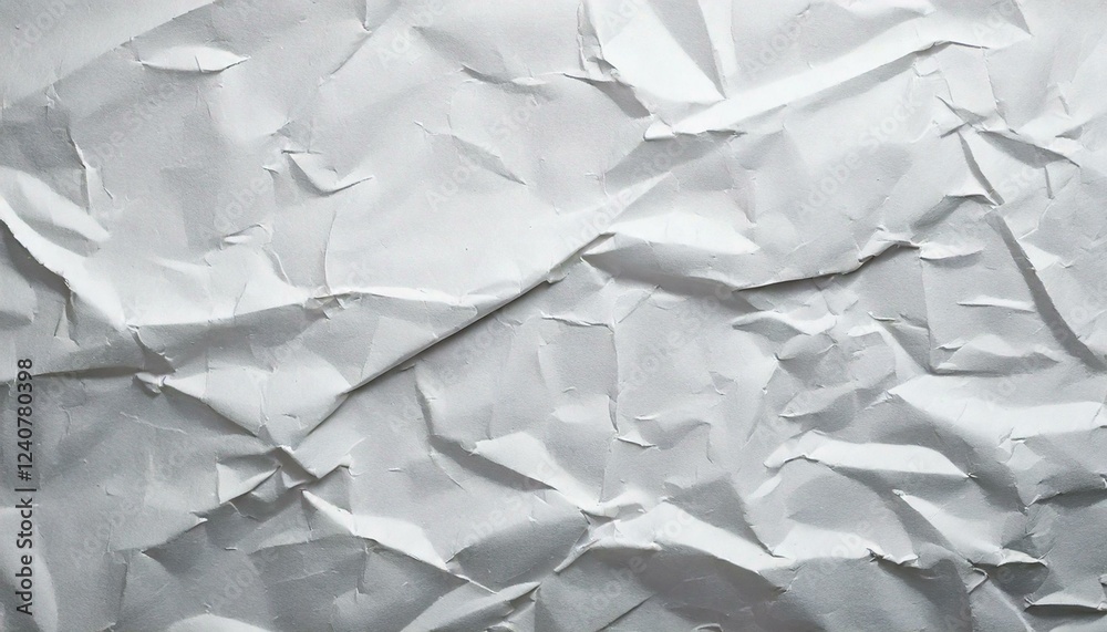 Obraz premium シンプルで美しい、白いシワのある紙のテクスチャ背景