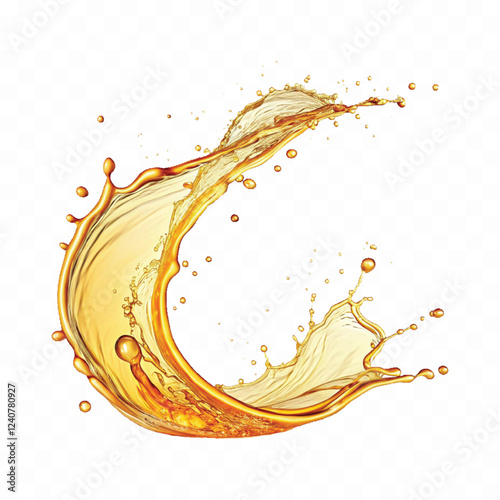 splash of oily liquid in curve style isolated on a white background
