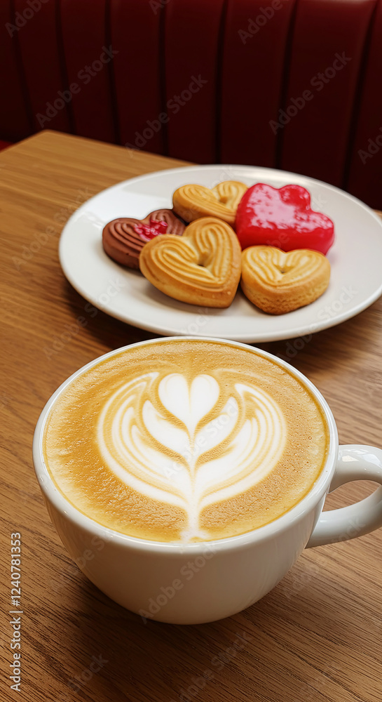 Heart-Shaped Coffee Art or Desserts Heart-Shaped Coffee Art or Desserts