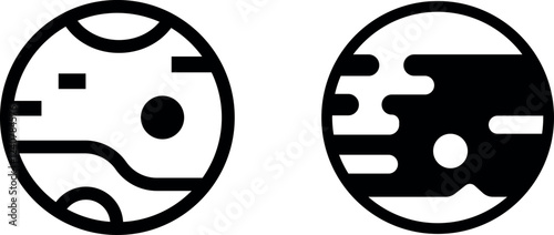 "Cosmic Planet Vector Icon Set for Space & Astronomy Designs"