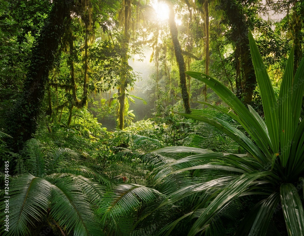 a serene jungle landscape with vibrant foliage and dappled sunlight creating a tranquil atmosphere for relaxation and inspiration a serene jungle landscape with vibrant foliage and dappled sunlight creating a tranquil atmosphere for relaxation and inspiration