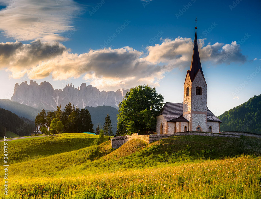 Fototapeta premium Generated image 教会のある風景