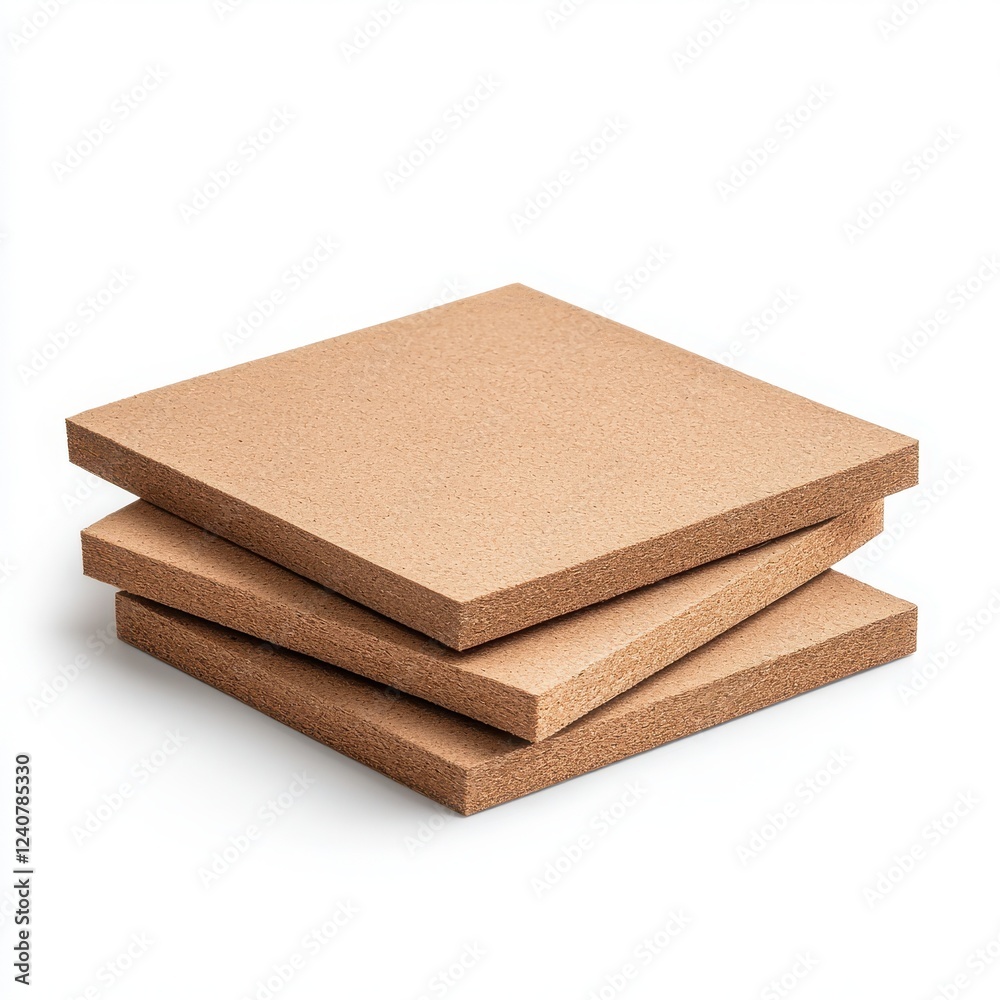 Stack of cork sheets, ideal for crafts, insulation, and soundproofing applications. Stack of cork sheets, ideal for crafts, insulation, and soundproofing applications.
