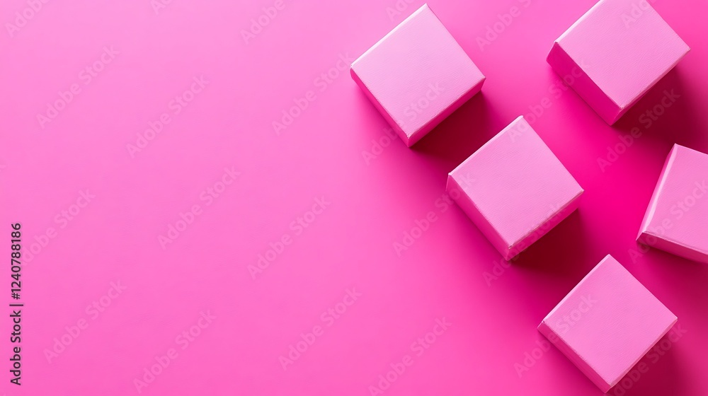 Pink cubes on pink background, product display Pink cubes on pink background, product display