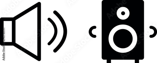 Speaker Vector Icon Set – Powerful and Stylish Audio Device Illustrations