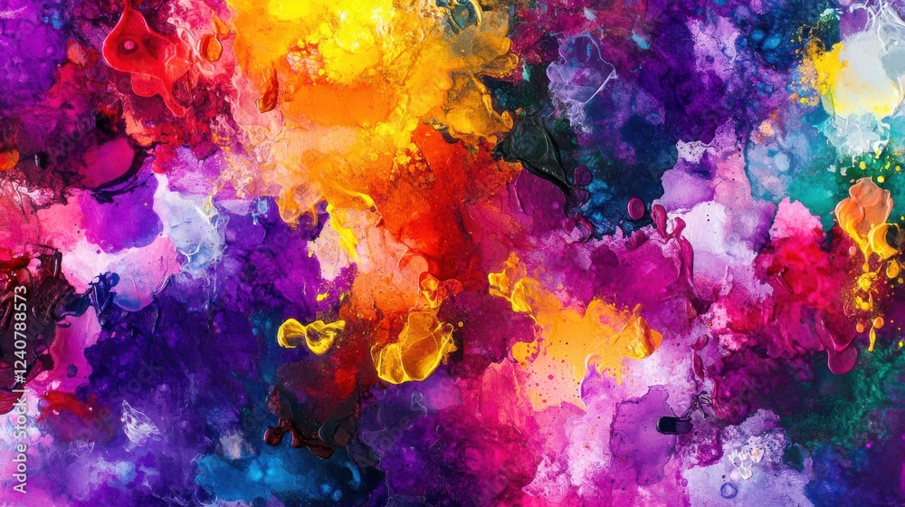 Fototapeta premium Vibrant Abstract Splash of Colors in Rich Patterns and Textures