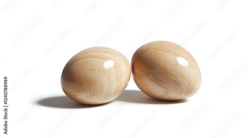 Two Polished Stone Eggs Resting Side By Side Two Polished Stone Eggs Resting Side By Side