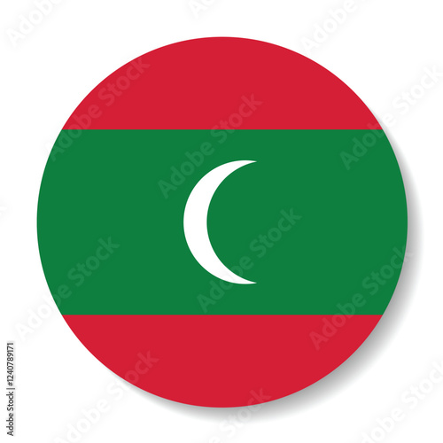 Free Download Flag of Maldives. Flag icon. Standard color. Round flag. Computer illustration. Digital illustration. Vector illustration. - GFXLoad