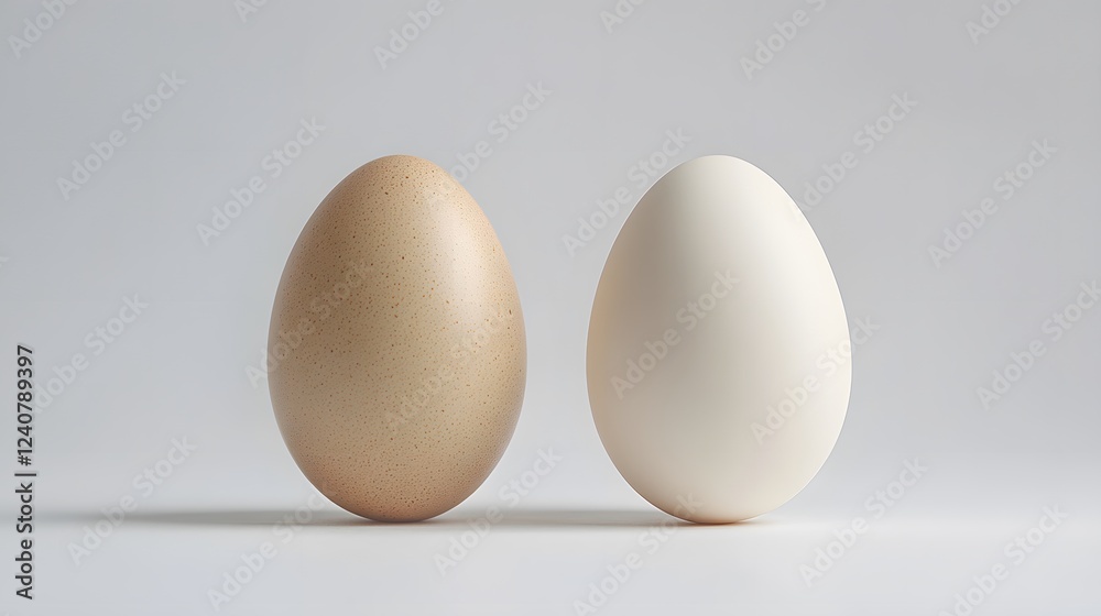 Two Eggs Differing In Color And Texture Two Eggs Differing In Color And Texture