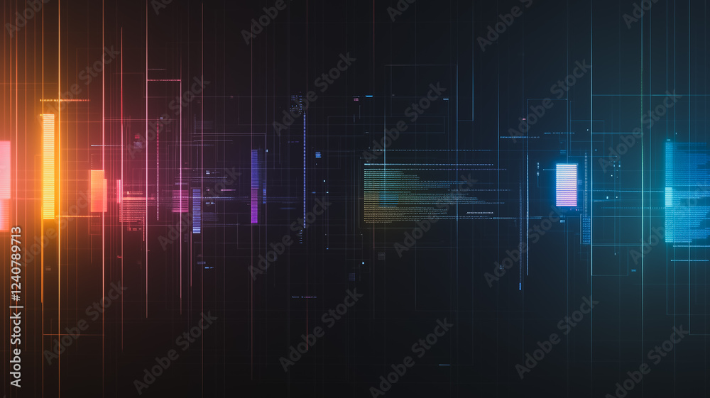 Digital Data Flow: Abstract background with vibrant streaks of light representing data flow, network, digital communication, technology, connectivity, internet, digital, futuristic, cyberpunk.