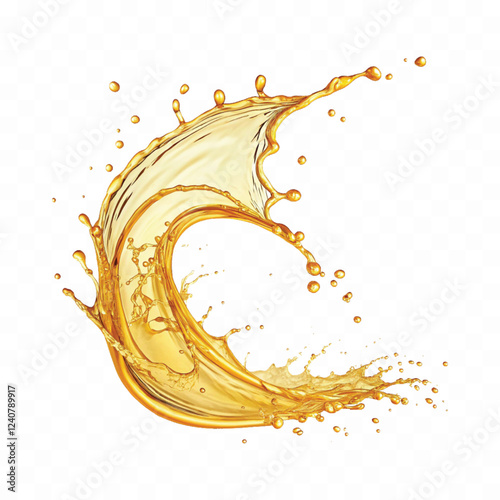 splash of oily liquid in curve style isolated on a white background