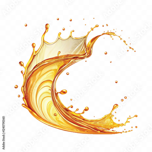 splash of oily liquid in curve style isolated on a white background