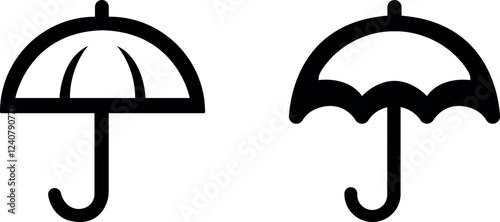 Versatile Umbrella Vector Icon Set – Stylish Weather Protection Illustrations