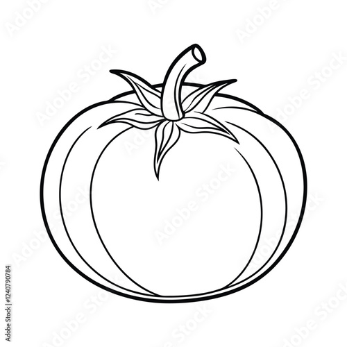 tomato line art isolated on a white background