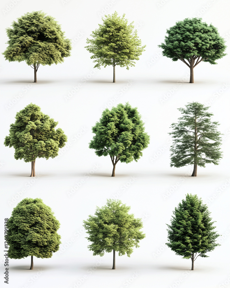 Fototapeta premium Collection tree isolate on white background