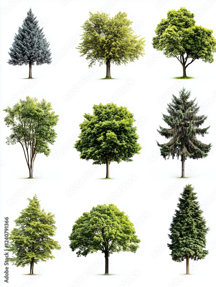 Fototapeta premium Collection tree isolate on white background
