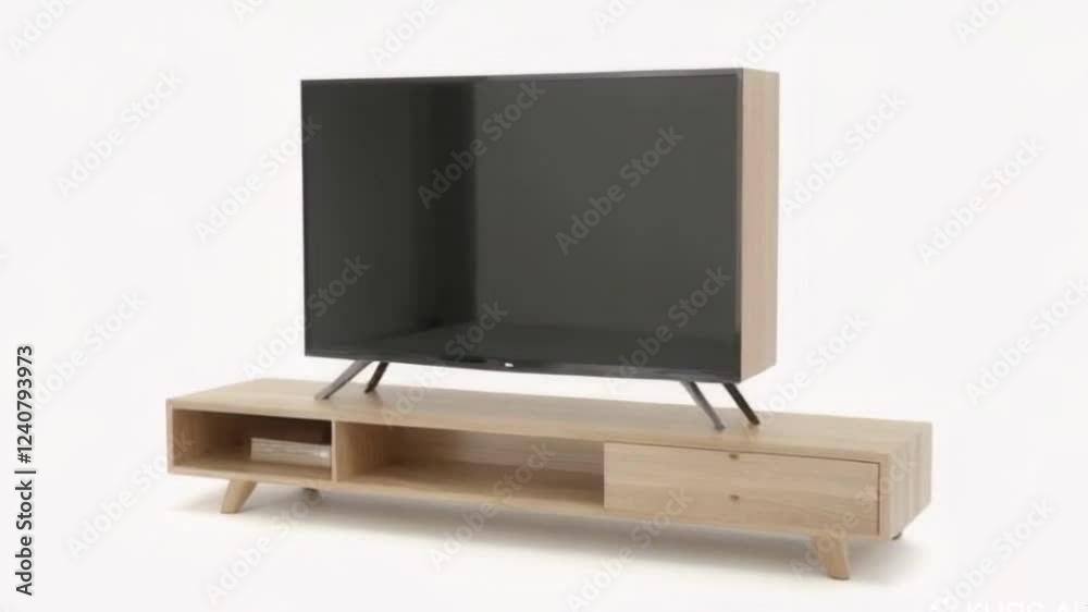 modern tv on white solid background 