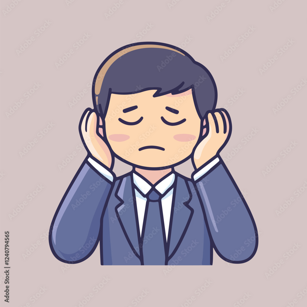 Businessman thinking Vector illustration